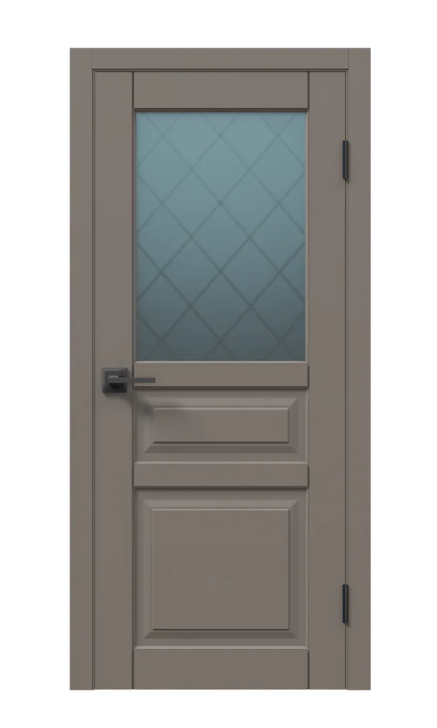 Щитовая дверь Афтора O2 ПВХ остекленная